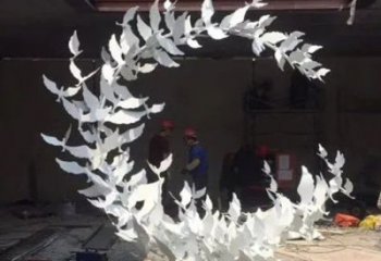 創(chuàng)意花環(huán)雕塑 啞光環(huán)形雕塑 公園雕塑