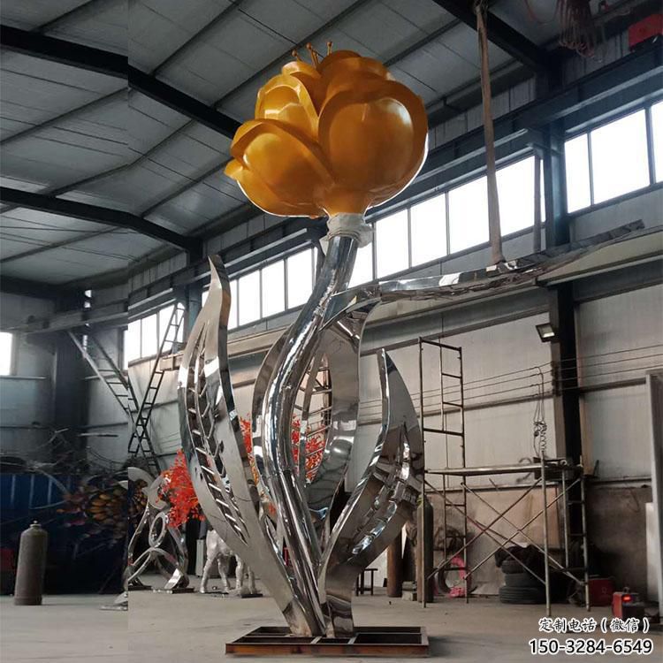 創(chuàng)意月季花雕塑 啞光花卉雕塑 公園花朵雕塑