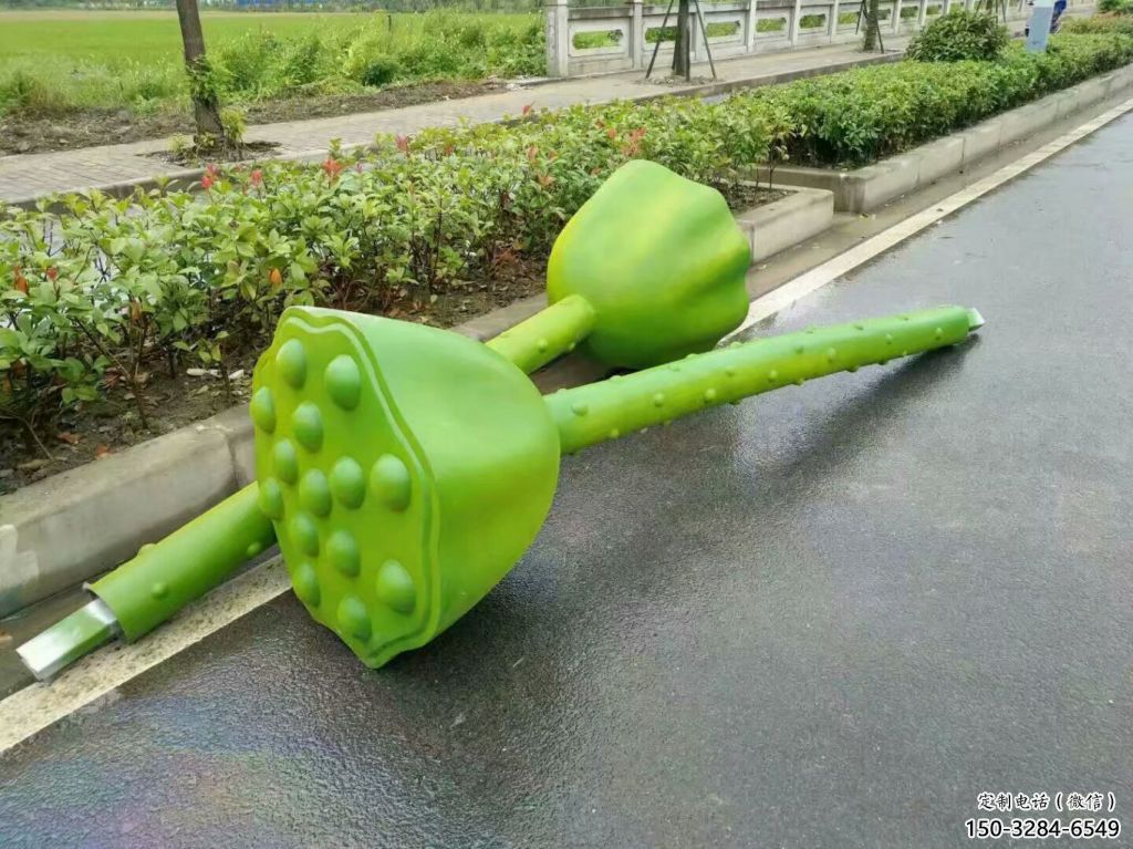 大門口蓮藕雕塑 發光公園雕塑 仿真蓮科雕塑