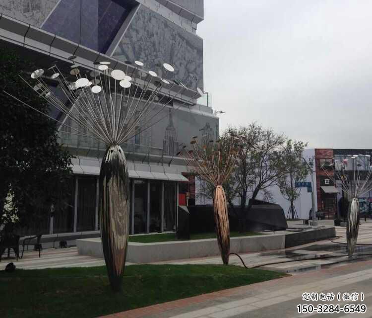 商業街蓮藕雕塑 烤漆雕塑 彩繪蓮科雕塑