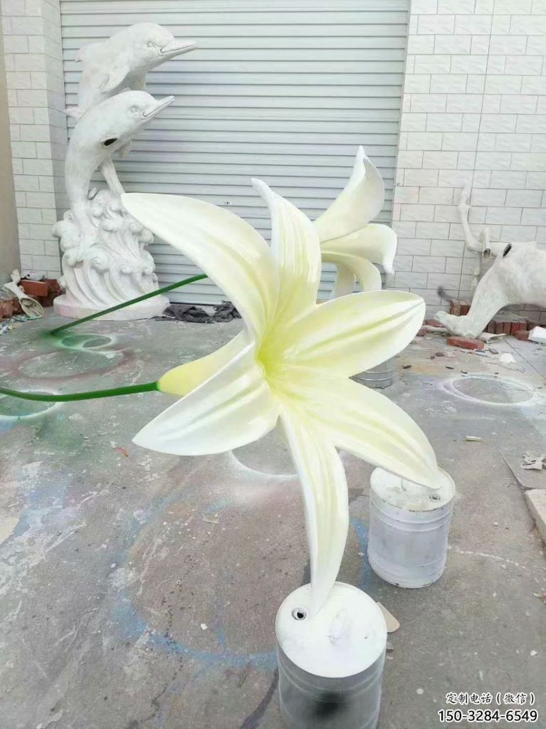 創(chuàng)意蘭花雕塑 啞光玉蘭花雕塑 公園雕塑