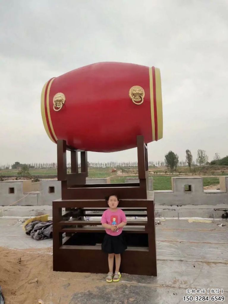 大型戰鼓雕塑 鍛造發光喜慶雕塑 房地產民族雕塑