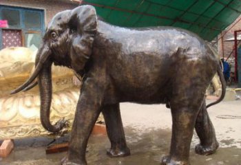 園林大象雕塑供應，動物雕塑，銅大象雕塑素材制造