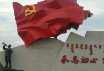 廣場旗幟雕塑，抽象水景雕塑，抽象效果