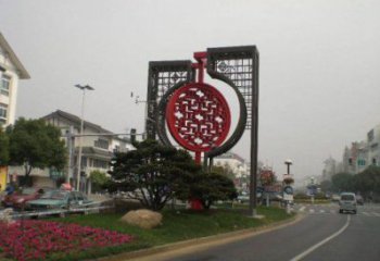 景區(qū)中國(guó)結(jié)雕塑廠(chǎng)家，烤漆工藝制作，民俗文化標(biāo)識(shí)