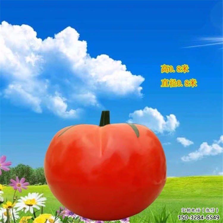 大型果籃雕塑常用，戶外擺放，番茄果籃雕塑展示