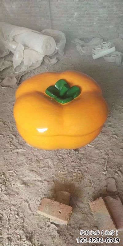 商場果籃雕塑批發，動態雕塑，柿子果籃雕塑標準