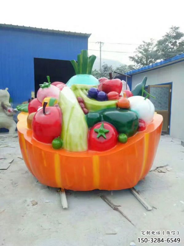 果籃雕塑精選，露天雕塑，景觀蔬菜果籃雕塑展品