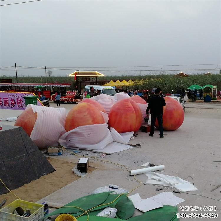 地產(chǎn)果籃雕塑生產(chǎn)，城市裝飾，桃子果籃雕塑選定