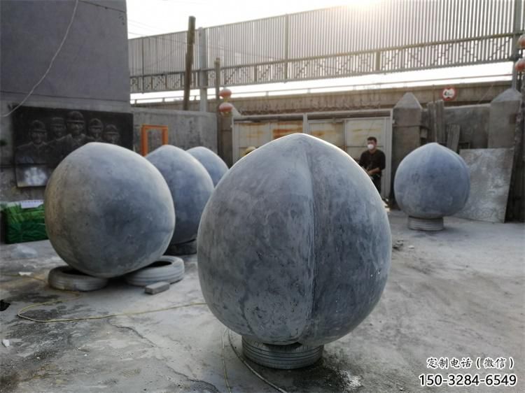 桃子景觀雕塑常用，酒店擺件，桃子果籃雕塑觀賞型