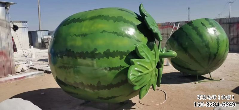 果籃雕塑特供，美陳雕塑，制造西瓜果籃雕塑