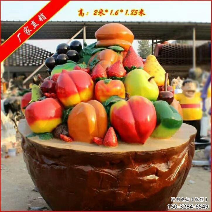 景觀果籃雕塑定價，廣場雕塑，香蕉果籃雕塑優價