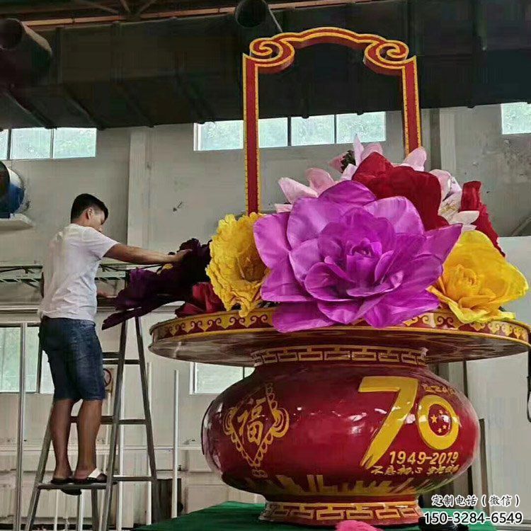 花籃雕塑生產，城區小品，金屬花籃雕塑標準