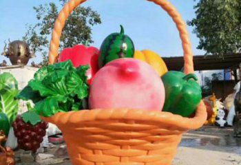 果籃雕塑優選，城市裝飾，展示仿真果籃雕塑