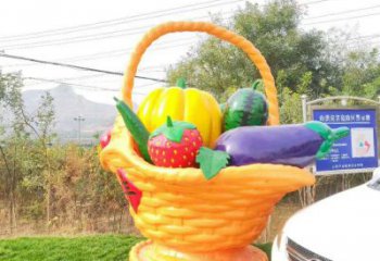 果籃雕塑制作，城市裝飾，仿真果籃雕塑標準