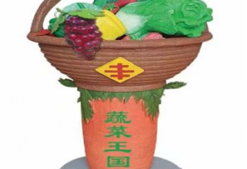 果籃雕塑定價，街景小品，鐵藝果籃雕塑批發(fā)