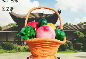 果籃雕塑承接，街道標識，彩繪鴨梨果籃雕塑供應