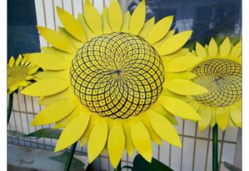 抽象花籃雕塑展品，小區(qū)雕塑，葵花花籃雕塑工程制作精選