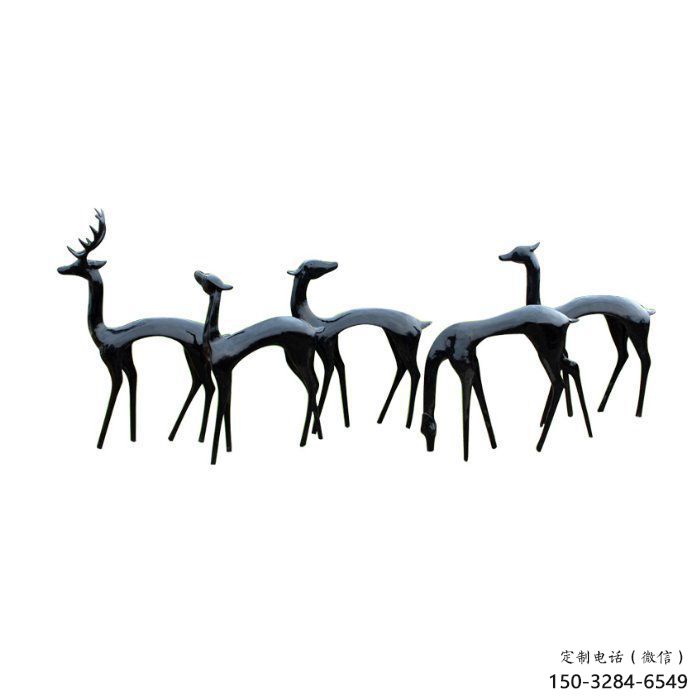 小鹿雕塑展品，公園小品，景觀抽象銅鹿雕塑生產商