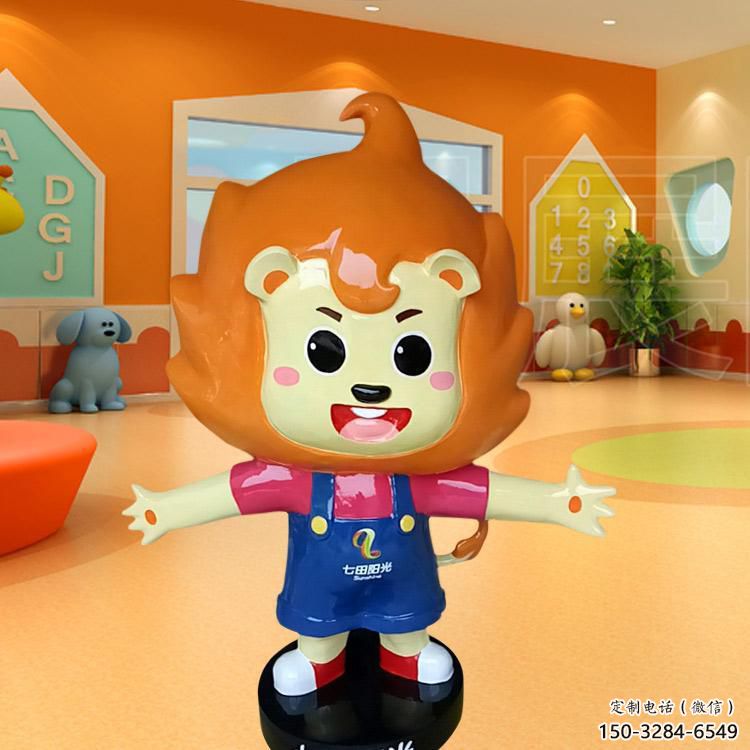 彩繪獅子雕塑，商場卡通美陳雕塑，動漫藝術(shù)效果