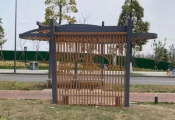 簡約不銹鋼廊架雕塑小品