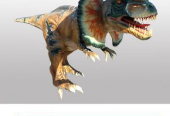 雙冠龍雕塑通用，街頭雕塑，發聲恐龍雕塑標準