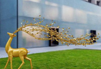 大型梅花鹿雕塑制作，花園小品，仿真梅花鹿雕塑提供