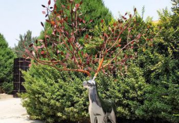 仿真梅花鹿雕塑制造商，室外軟裝，鏡面工藝雕塑制作承接