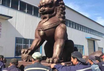 紅銅獅子雕塑供需，標識雕塑，景觀藝術蹲獅雕塑制造商