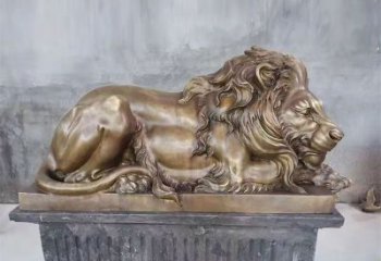 鑄銅獅子雕塑供求，景觀裝飾雕塑，戶外趴獅雕塑制造商
