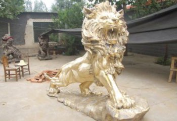 景區(qū)獅子雕塑觀賞型，公園小品，景觀走獅雕塑生產(chǎn)商