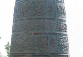 青銅花紋景觀銅鐘雕塑
