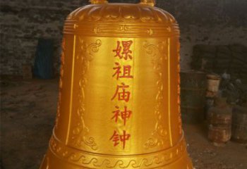 廟宇神鐘雕塑-鎏金工藝-喇叭形銅鐘雕塑
