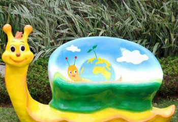 蝸牛坐凳雕塑，卡通景觀雕塑，玻璃鋼制造