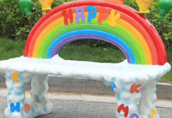 小區(qū)坐凳雕塑，景觀美陳雕塑，彩繪效果