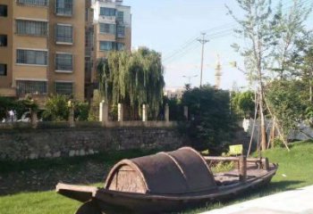 銅船雕塑制作廠家，公園小品，小船銅雕塑訂做