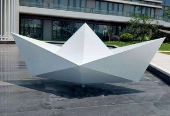 抽象紙船雕塑廠家，標(biāo)識(shí)雕塑，景觀折紙船雕塑指用