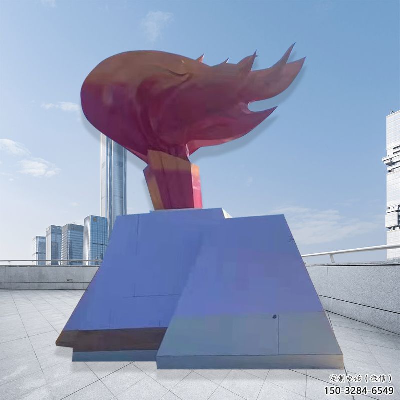火把景觀雕塑特供，地標擺件，景觀不銹鋼火把雕塑選用