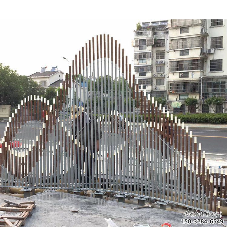 城市假山雕塑，網(wǎng)格體育雕塑，古銅效果