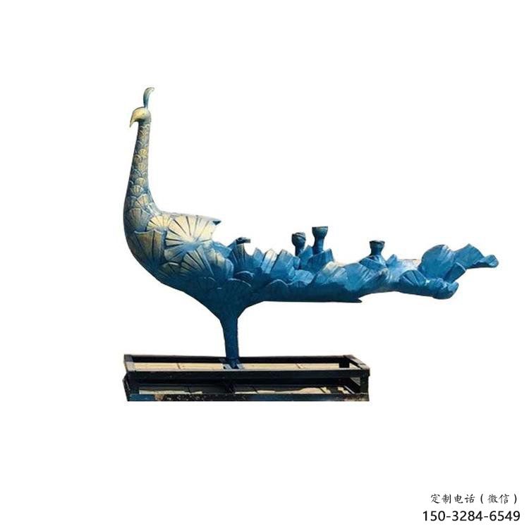 彩繪孔雀雕塑供求，景區(qū)案例，景觀仿古孔雀雕塑精選?