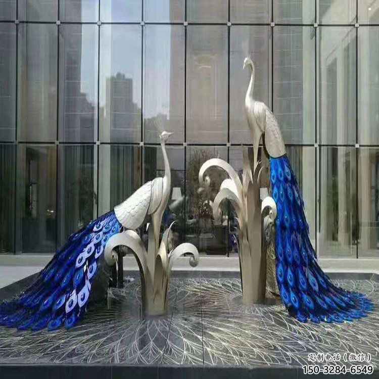 孔雀雕塑制造商，小區擺件，不銹鋼孔雀雕塑廠家提供
