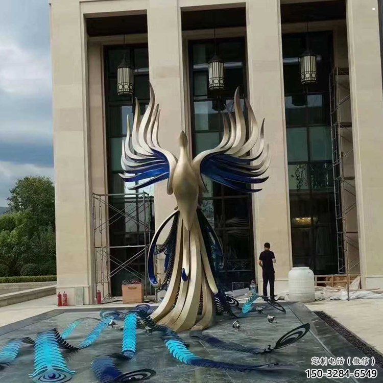 地產孔雀雕塑生產，城市裝飾，景觀不銹鋼孔雀雕塑選定