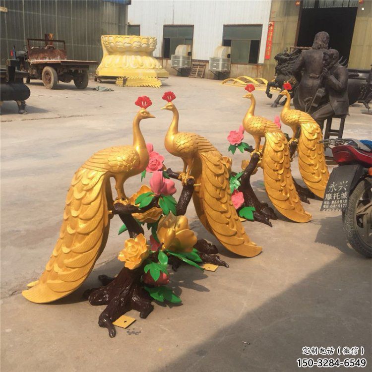 戶外孔雀擺放批發(fā)，景觀雕塑，銅孔雀雕塑生產商