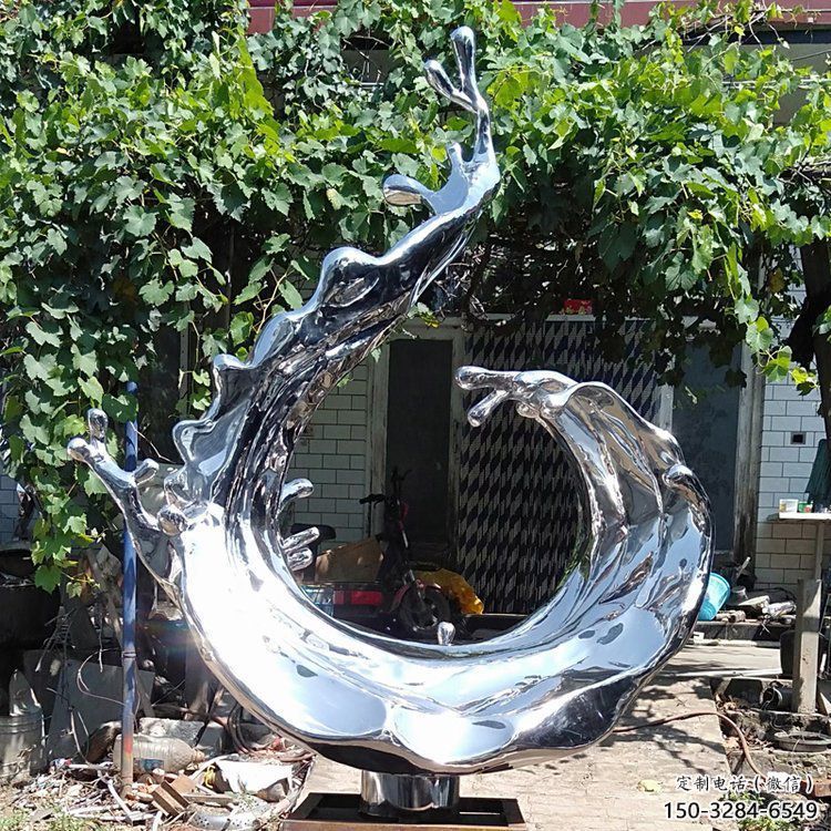 波浪雕塑供應，城區小品，不銹鋼波浪雕塑制造商
