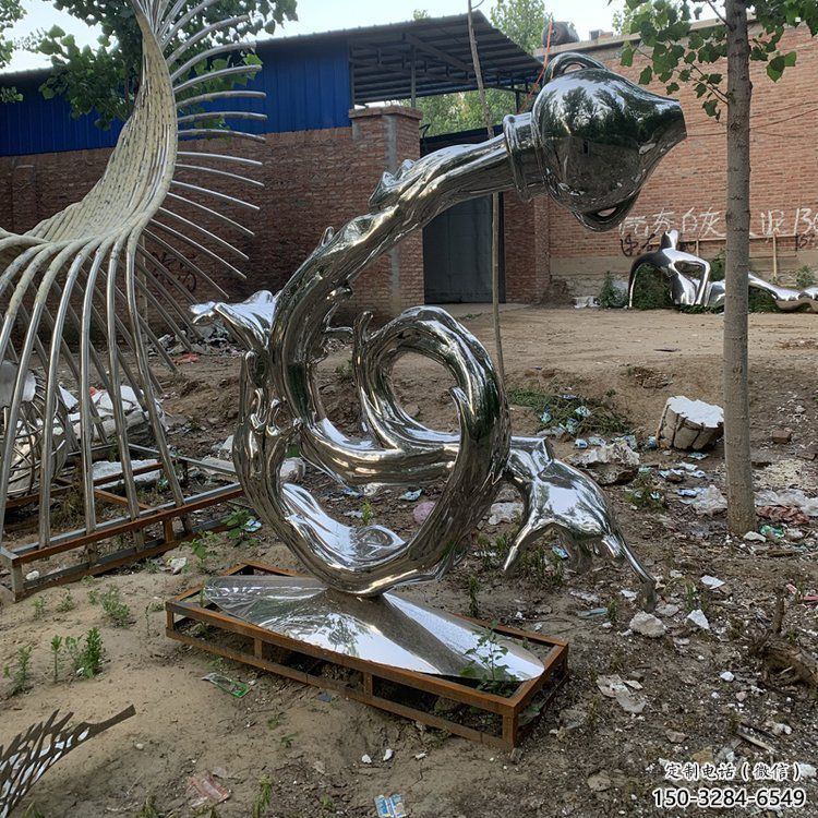 波浪雕塑展品，彩鋼制作，不銹鋼波浪雕塑精品