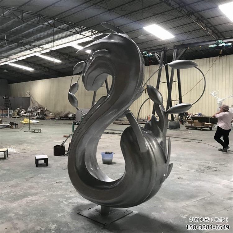 城市海浪雕塑，網(wǎng)格體育雕塑，古銅效果