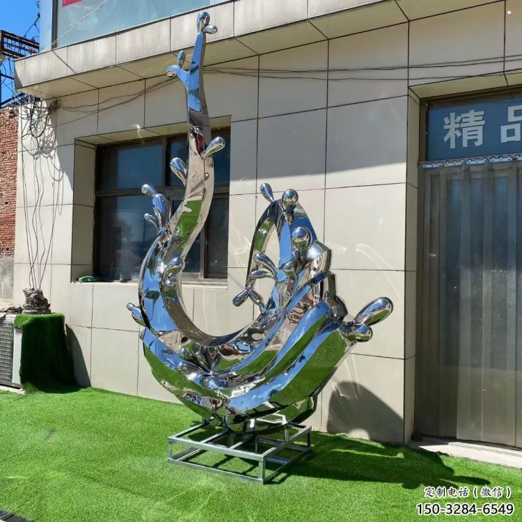 海浪雕塑制造廠家，鏡面工藝，不銹鋼材質(zhì)
