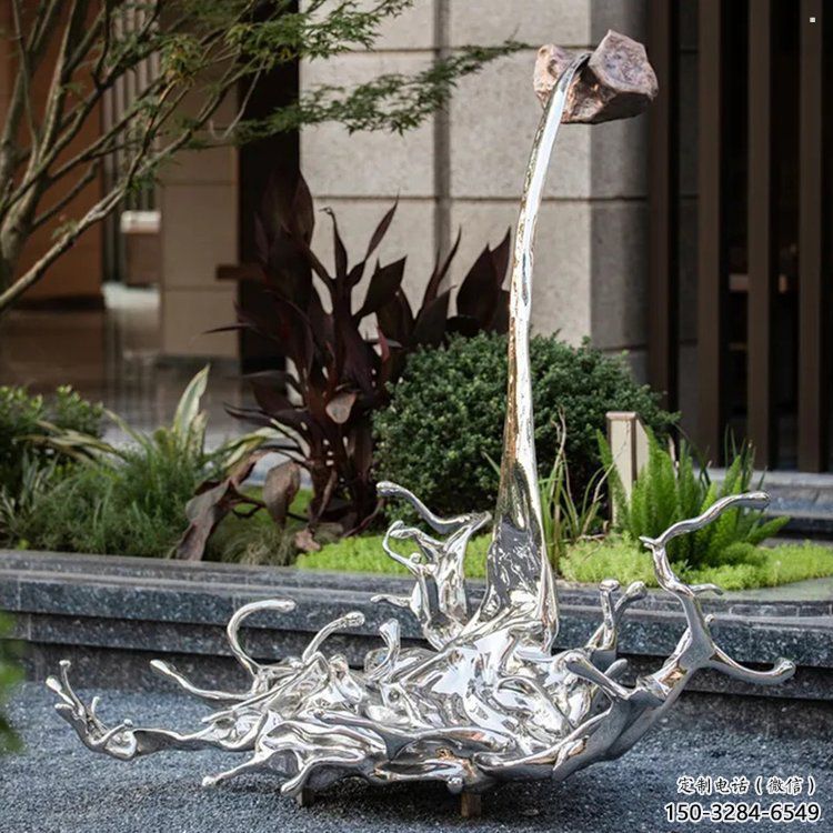 海浪雕塑異型優(yōu)選，城市裝飾，不銹鋼海浪紋雕塑定做