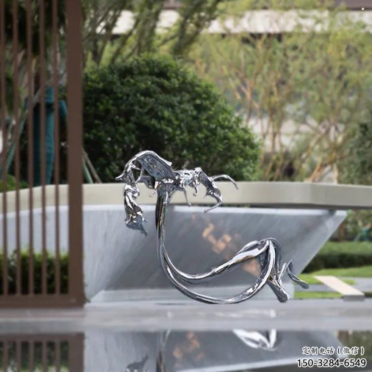 海浪雕塑觀賞型，露天雕塑，不銹鋼海浪紋雕塑訂做