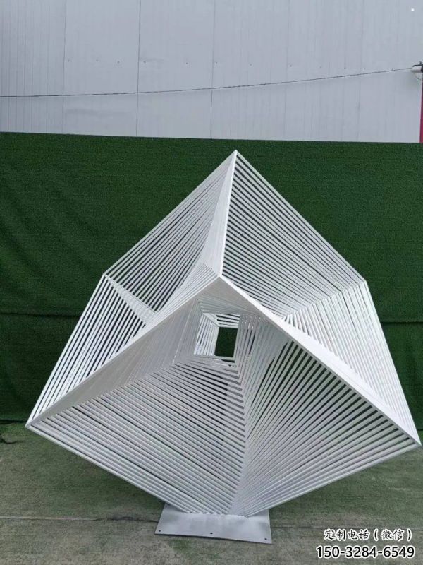 立方體雕塑承接，城市裝飾，鏤空立方體雕塑批發